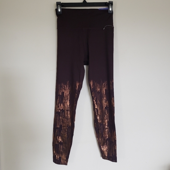 JoyLab Shine High Waisted Leggings 7/8 Length Brown Copper Womens Size XS New - Picture 10 of 10